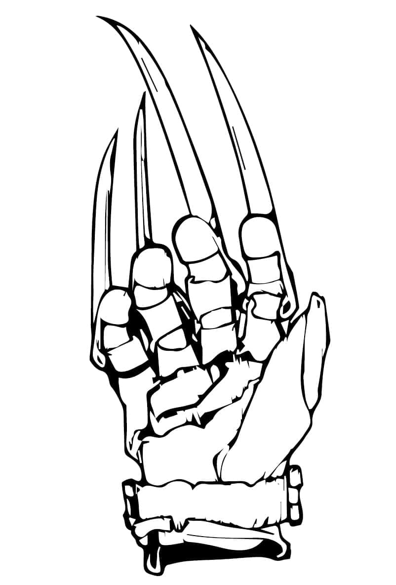 Freddy Krueger Håndfri Tegninger til Farvelægning