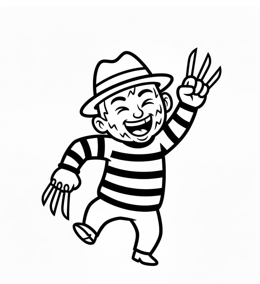 Freddy Krueger meget glad Tegninger til Farvelægning