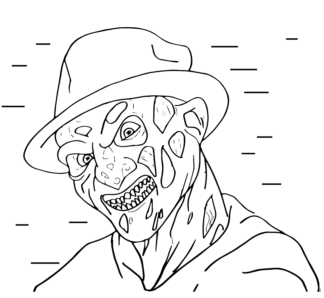 Freddy Krueger-tegning Tegninger til Farvelægning