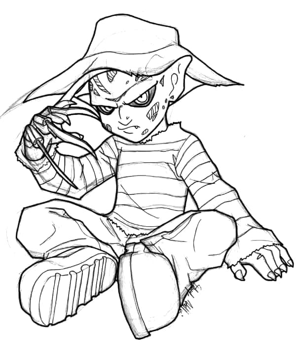 Freddy Krueger-tryk Tegninger til Farvelægning