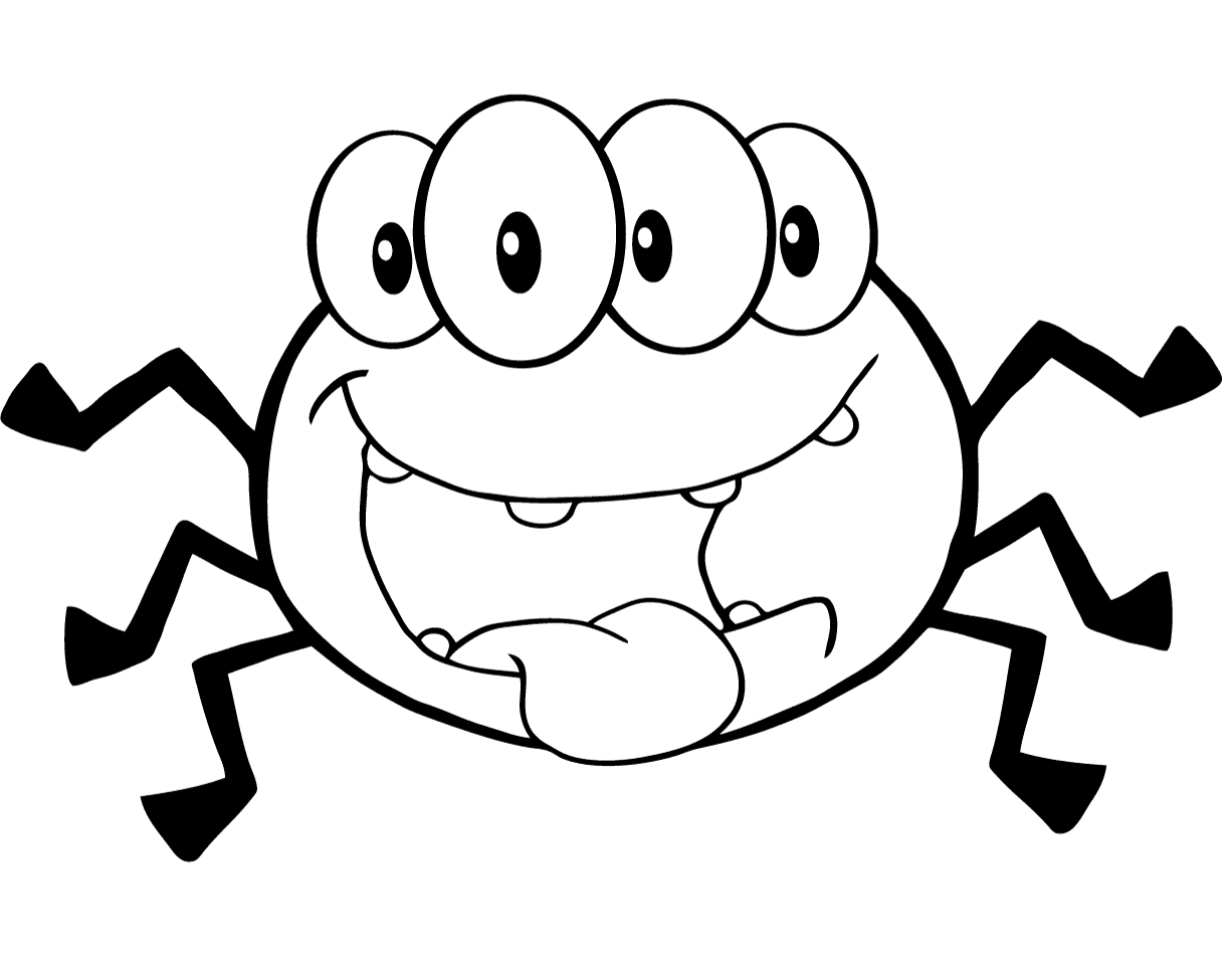 Glad tegneserieedderkop Tegninger til Farvelægning