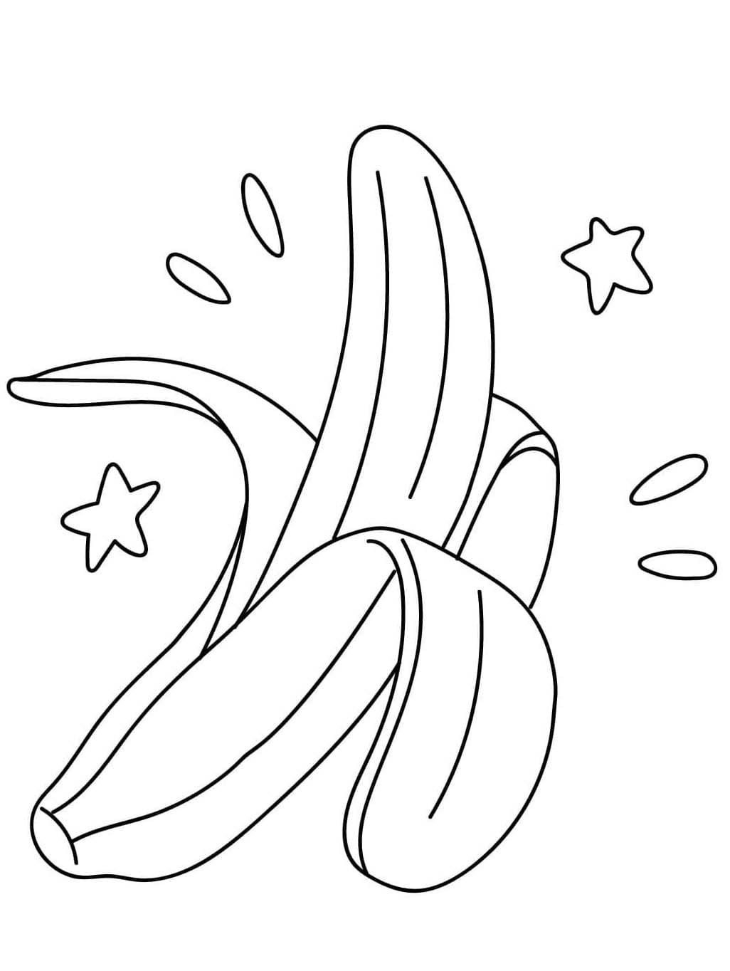 Gratis bananbillede Tegninger til Farvelægning