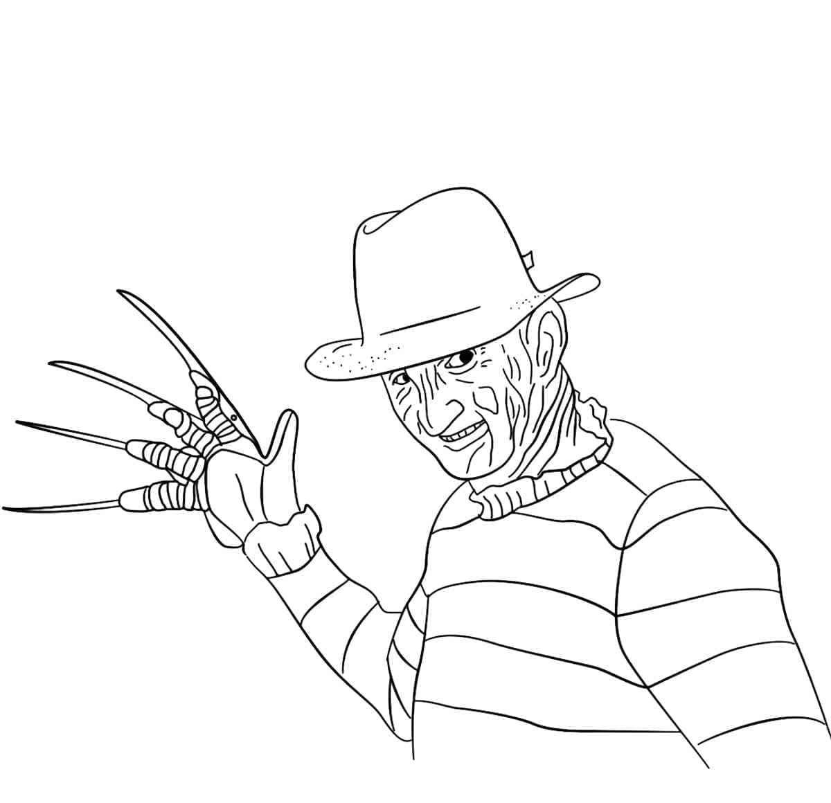 Gratis Freddy Krueger til udskrivning Tegninger til Farvelægning