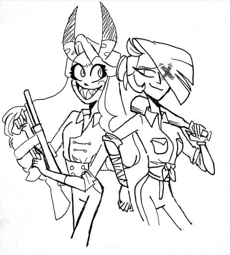 Gratis printbart Hazbin Hotel Tegninger til Farvelægning