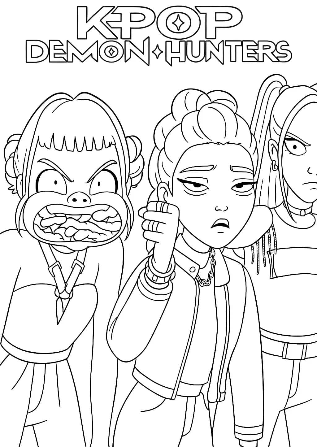 Jægerpigegruppe Tegninger til Farvelægning