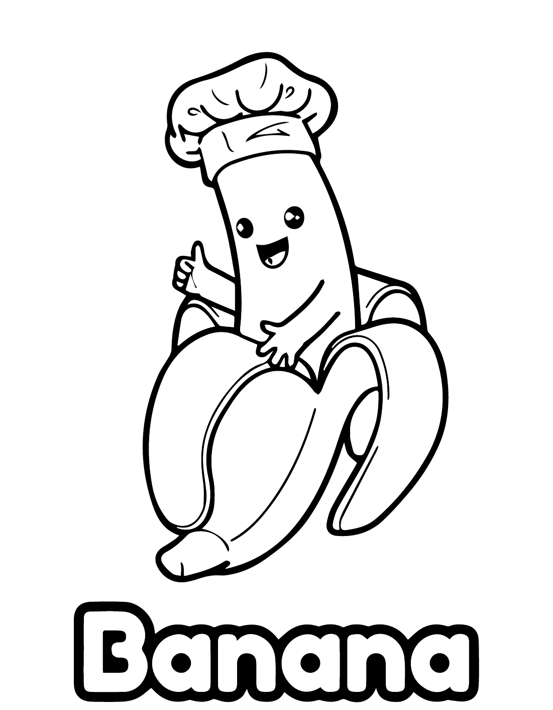 Kok Banan Tegninger til Farvelægning