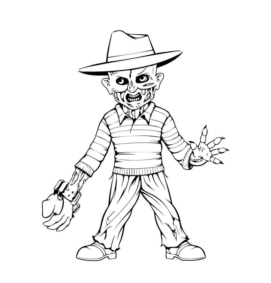 Lille Freddy Krueger Tegninger til Farvelægning