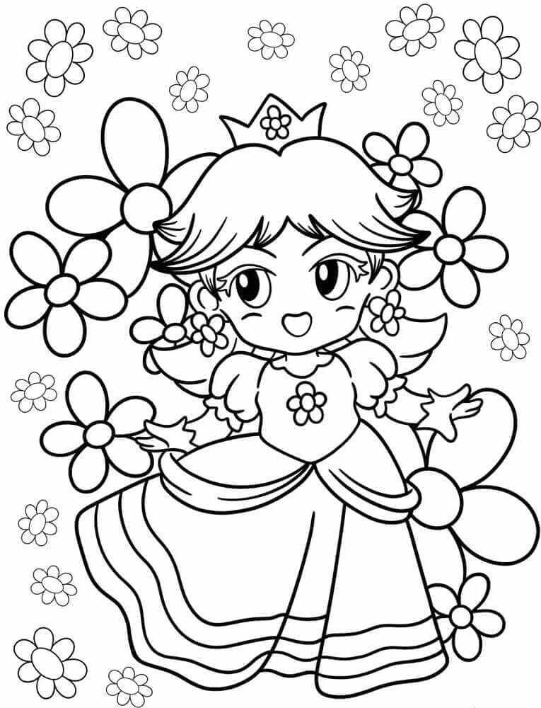 Lille Prinsesse Daisy Tegninger til Farvelægning