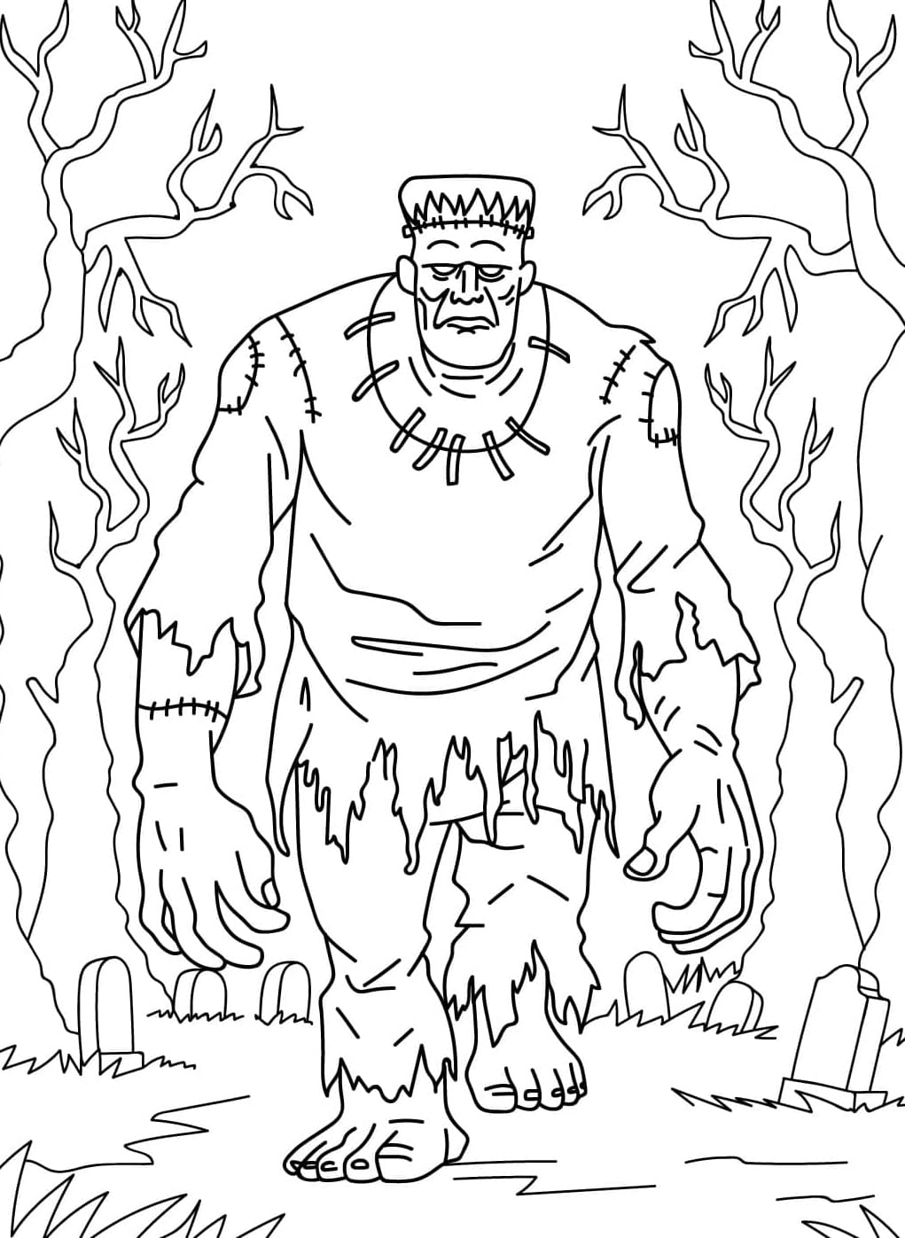 Massiv Frankenstein-vandring Tegninger til Farvelægning