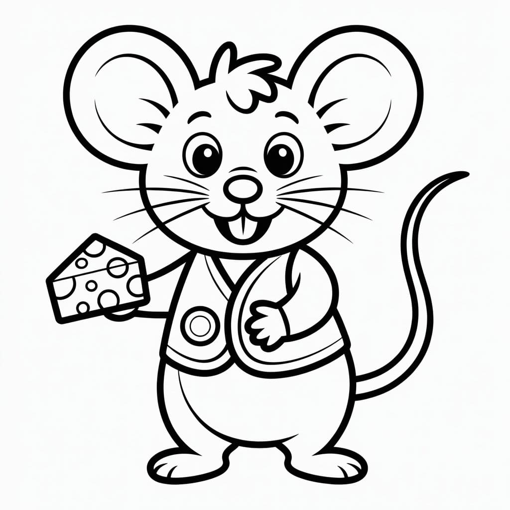 Mus holder ost Tegninger til Farvelægning