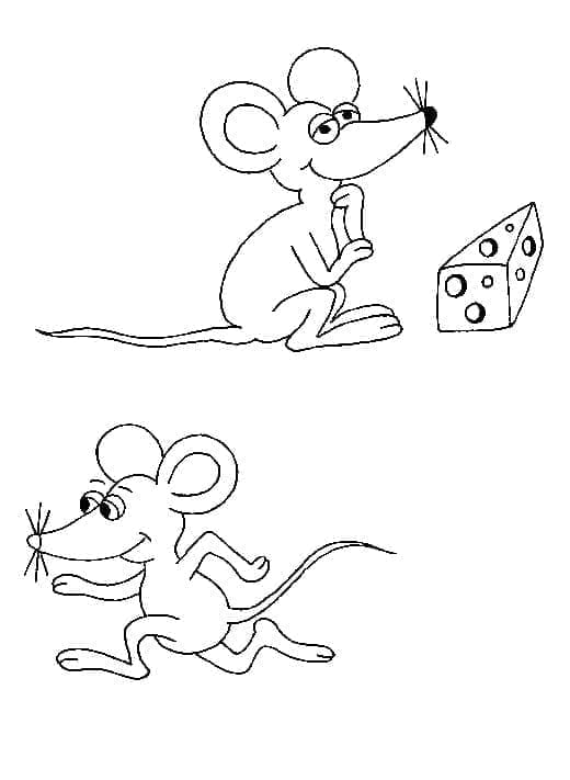 Mus og ost Tegninger til Farvelægning
