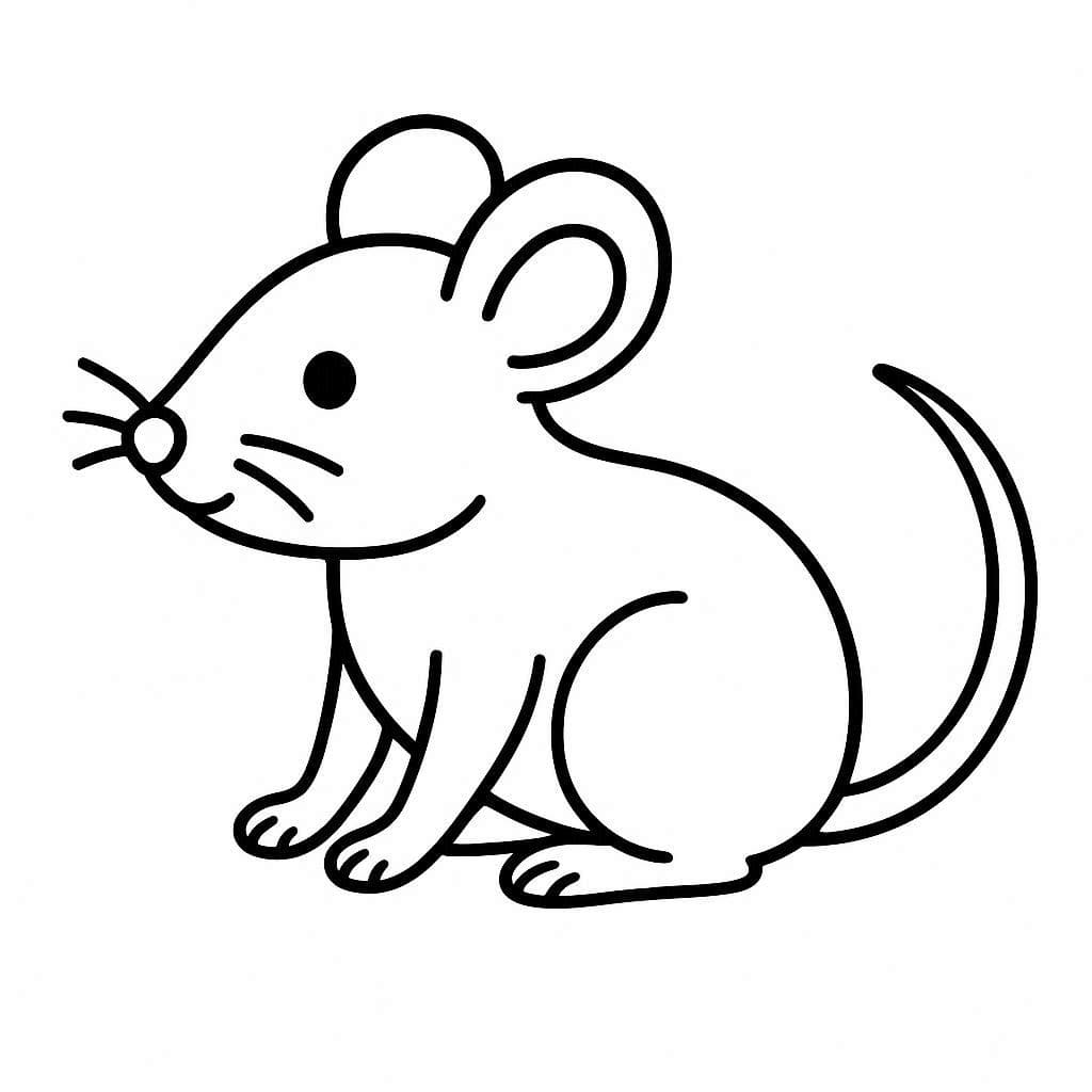 Mus sidder Tegninger til Farvelægning