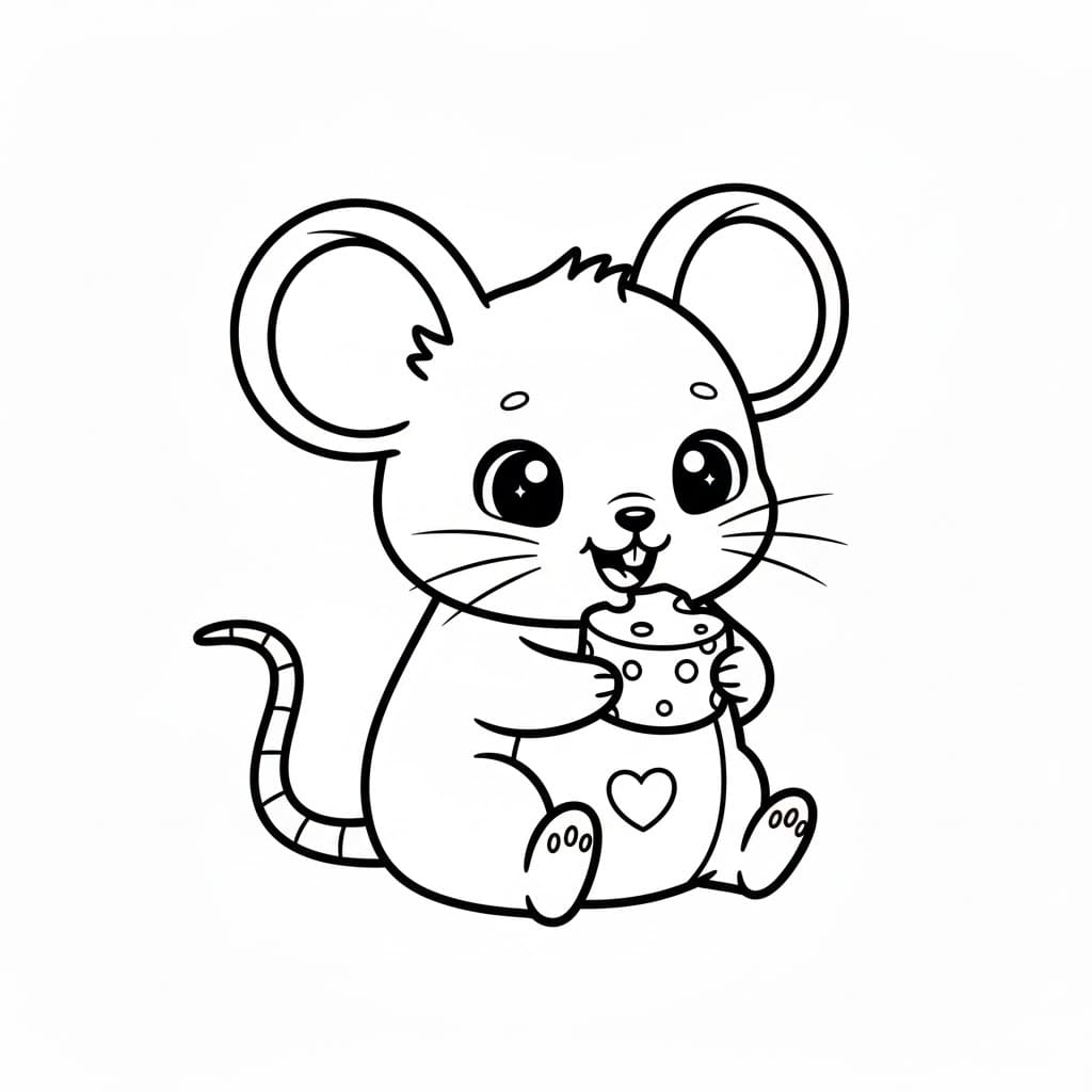 Mus spiser Tegninger til Farvelægning