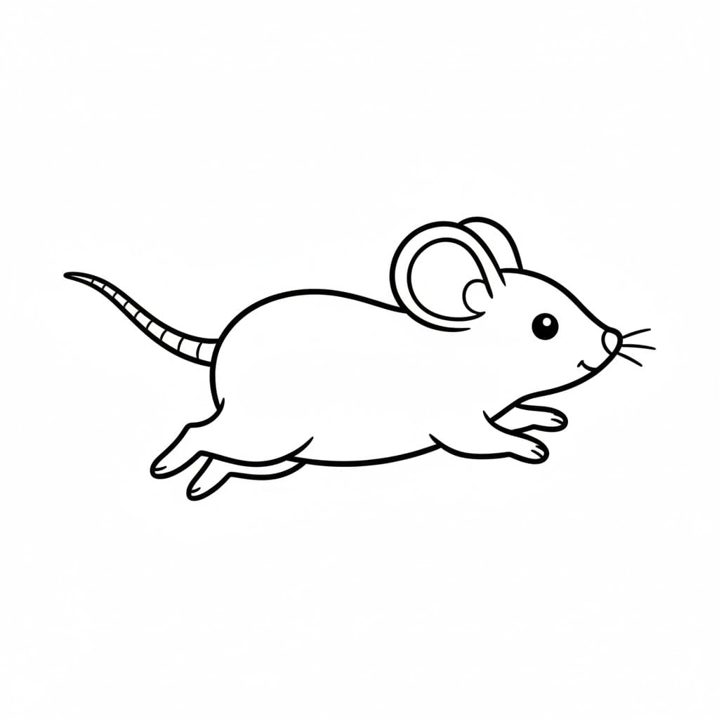 Musen kører Tegninger til Farvelægning