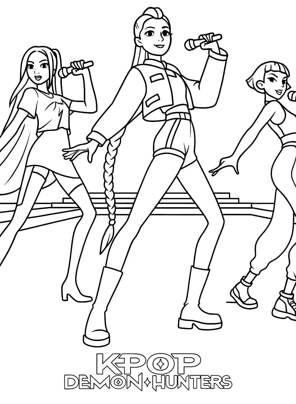 Pigegruppejæger til udskrivning Tegninger til Farvelægning