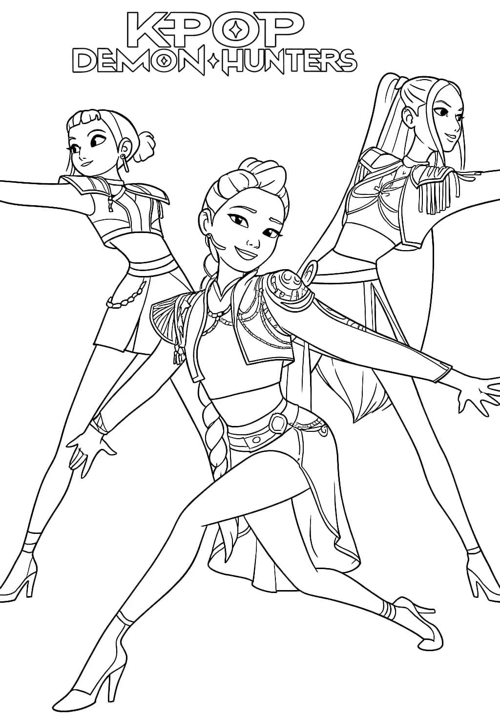 Piger fra pigejægergruppen Tegninger til Farvelægning