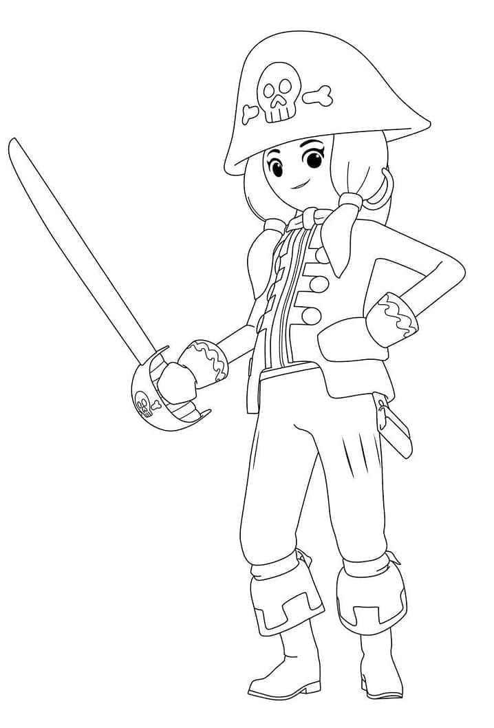 Pirat Playmobil Tegninger til Farvelægning