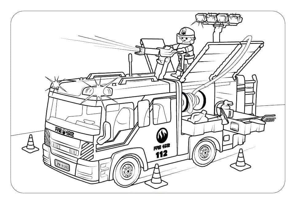 Playmobil brandbil Tegninger til Farvelægning