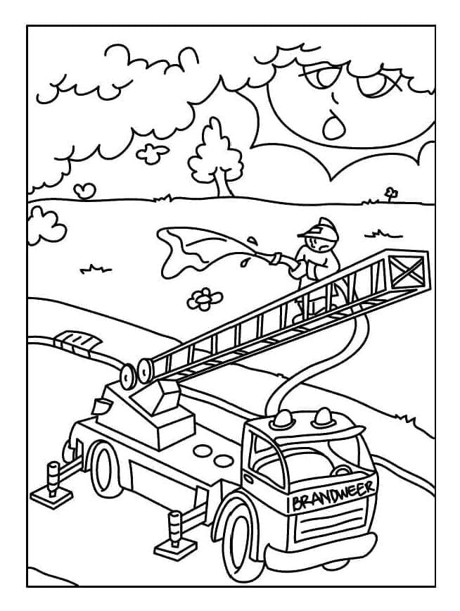 Playmobil Brandbil gratis Tegninger til Farvelægning