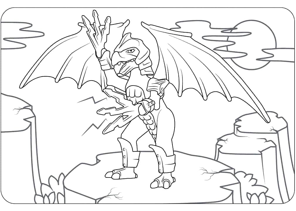 Playmobil Drage Tegninger til Farvelægning