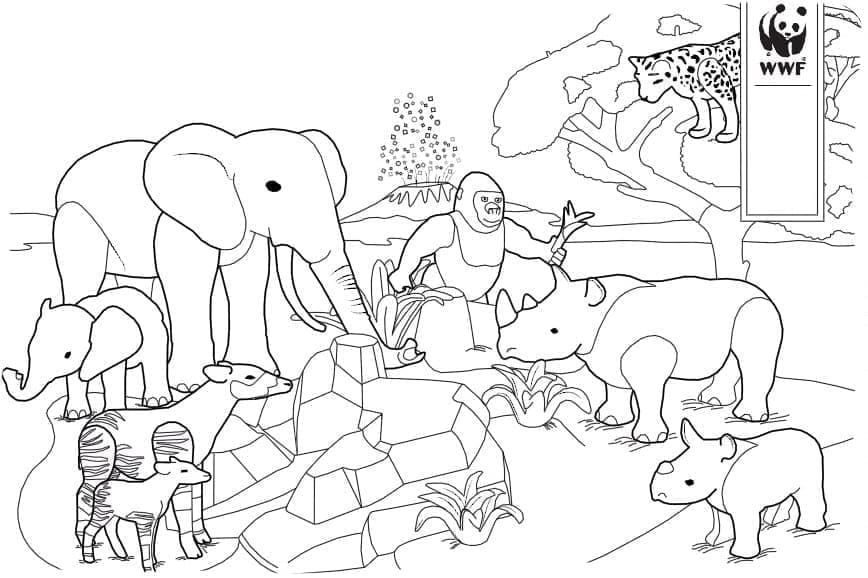 Playmobil Dyr i zoologisk have Tegninger til Farvelægning