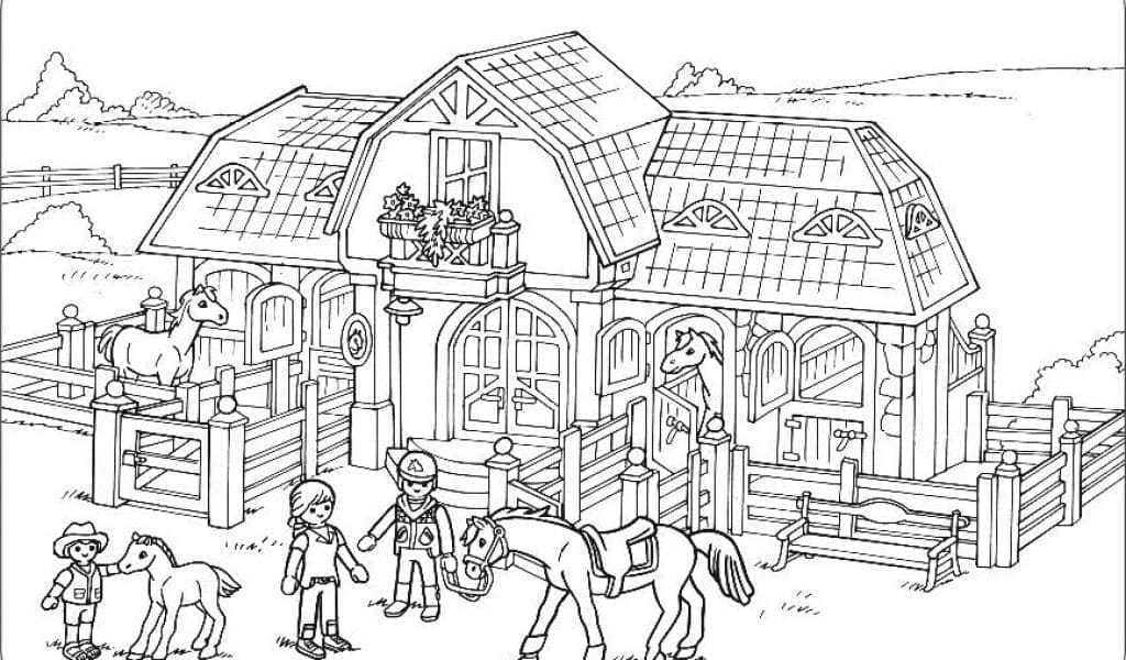 Playmobil-gård Tegninger til Farvelægning