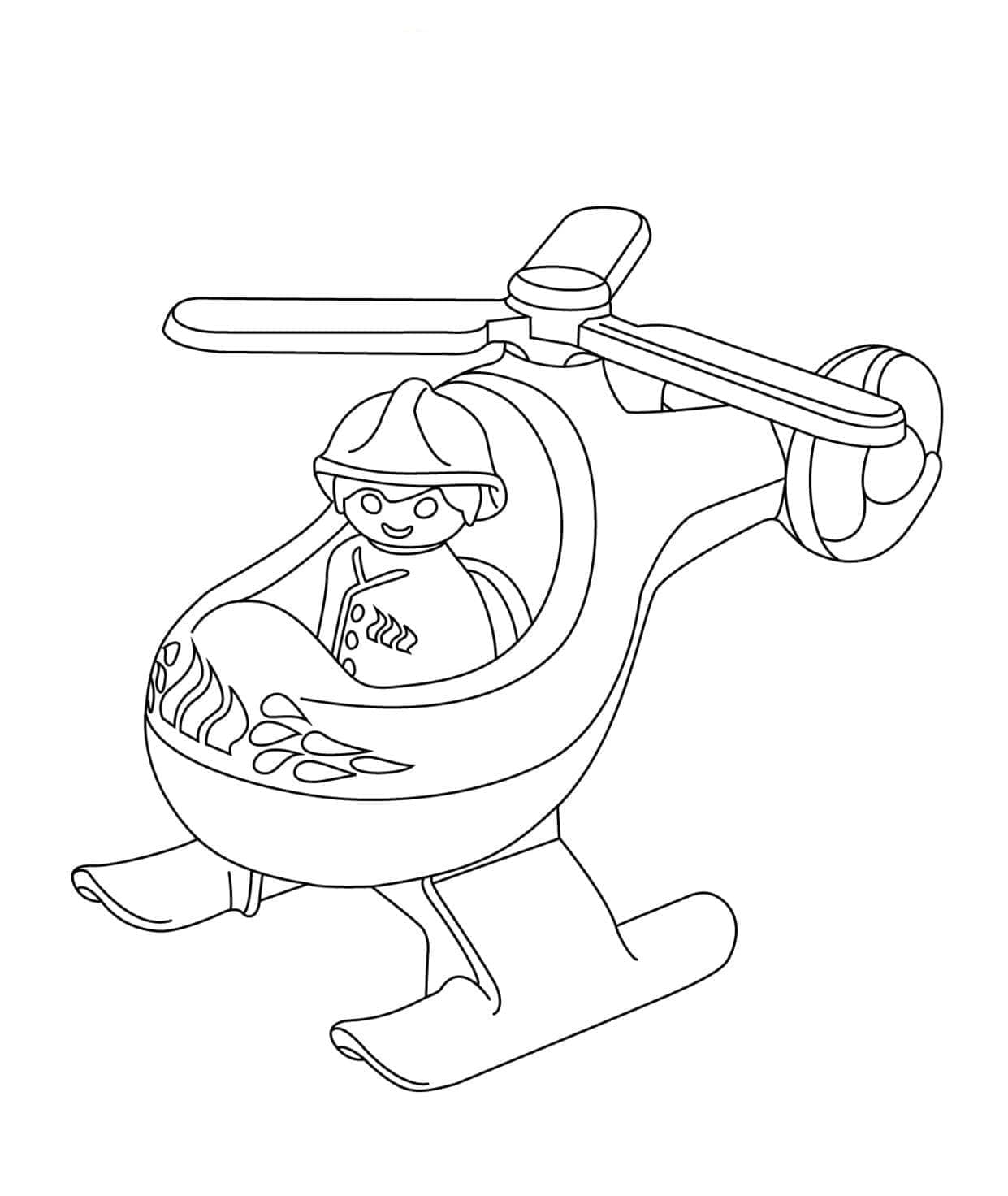 Playmobil Helikopter Tegninger til Farvelægning