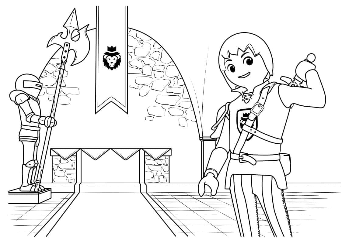 Playmobil Prins Tegninger til Farvelægning