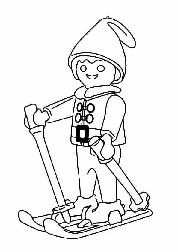 Playmobil Skiløb Tegninger til Farvelægning