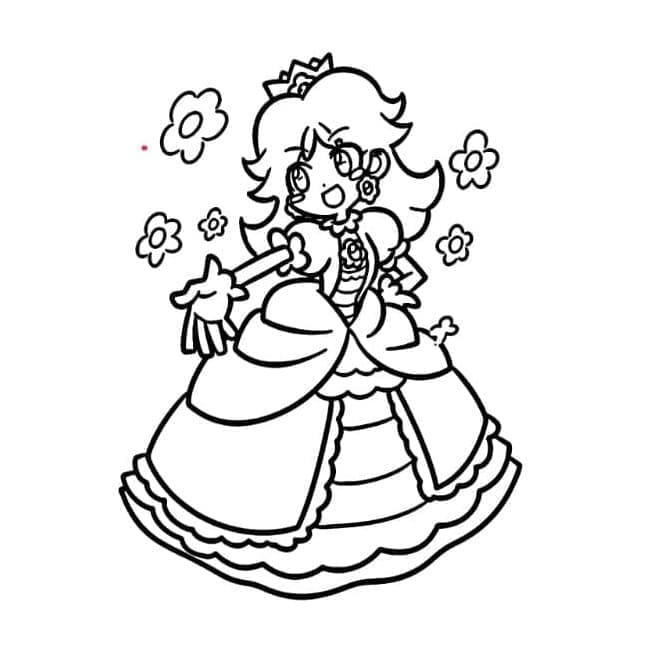 Prinsesse Daisy fra Mario Tegninger til Farvelægning