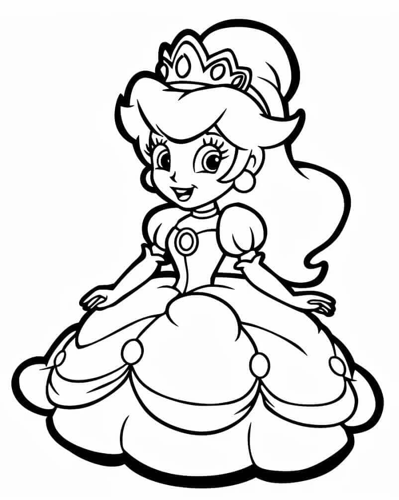 Prinsesse Daisy til børn Tegninger til Farvelægning