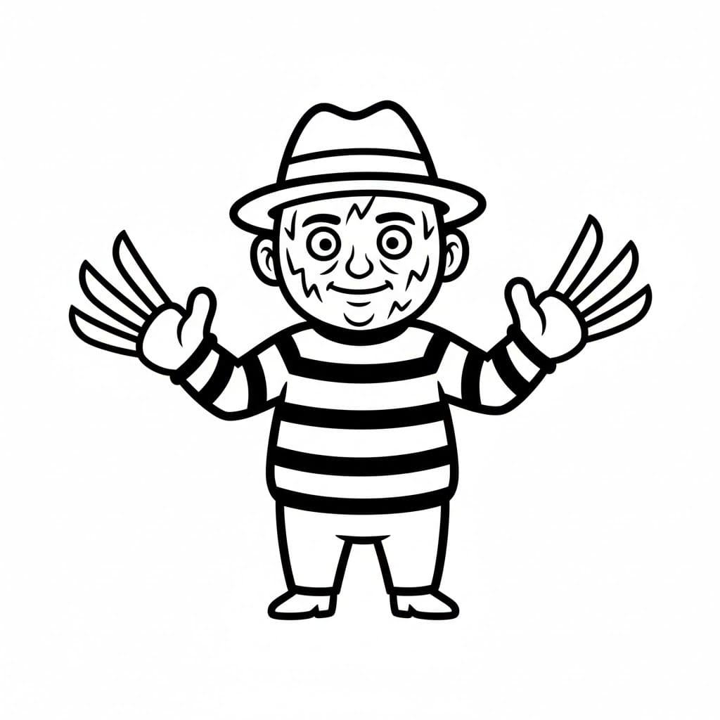 Printbar Freddy Krueger Tegninger til Farvelægning