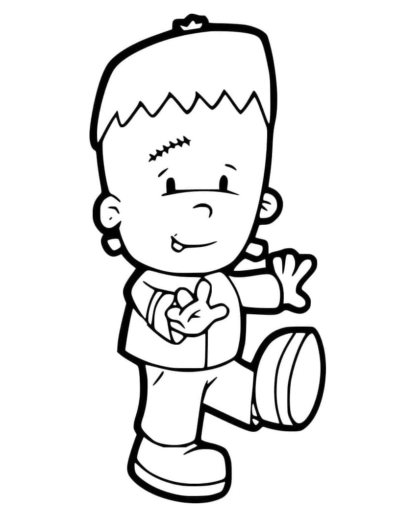 Printbar sød Frankenstein Tegninger til Farvelægning