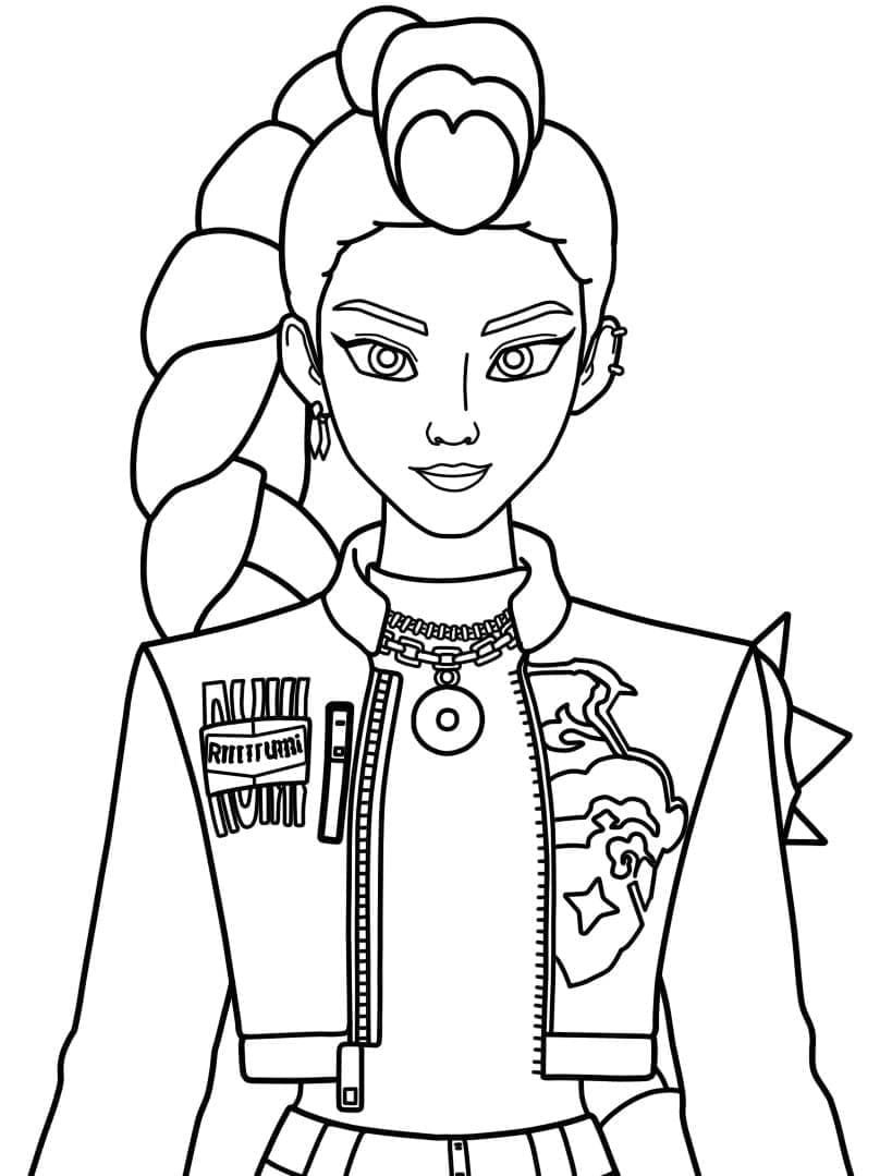 Rumi i pigegruppen Dæmonjæger Tegninger til Farvelægning