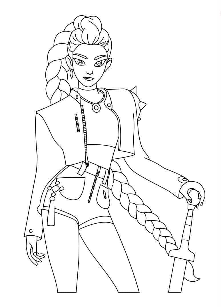 Rumi K-pop Dæmonjæger Tegninger til Farvelægning