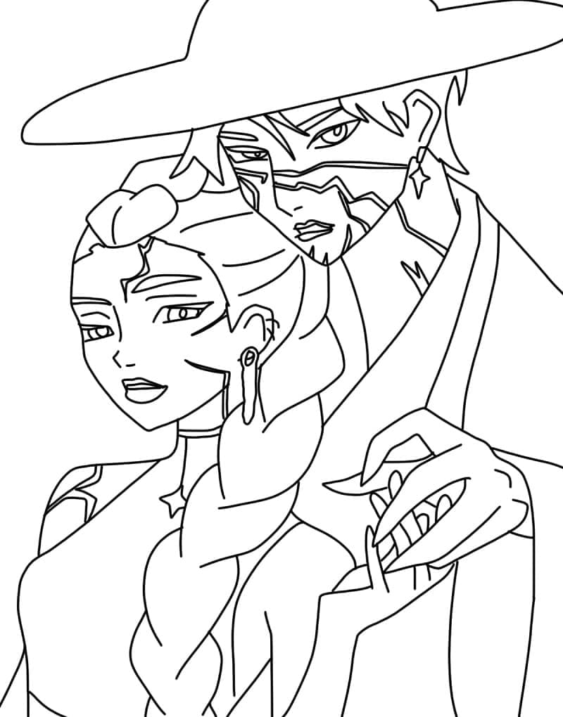 Rumi og Jinu jægerpigegruppen Tegninger til Farvelægning