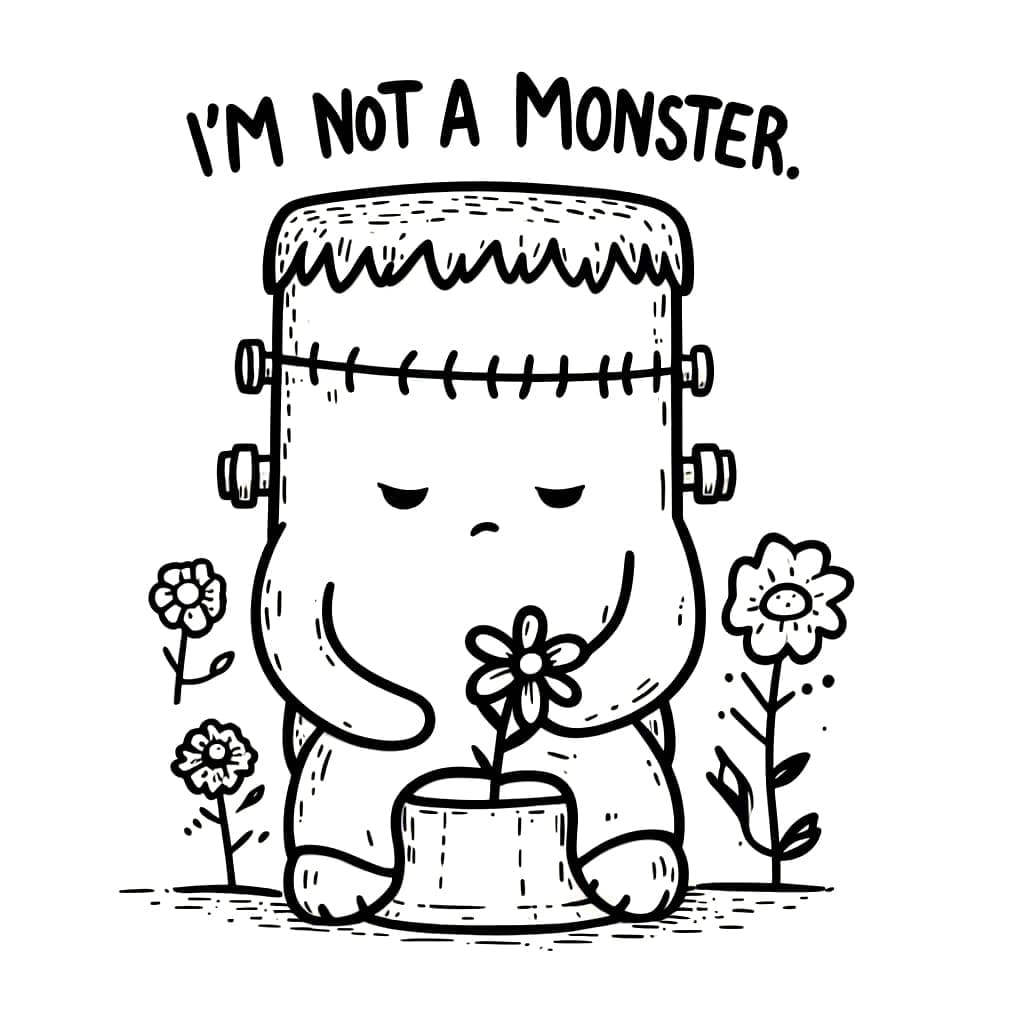 Sad Frankenstein Tegninger til Farvelægning