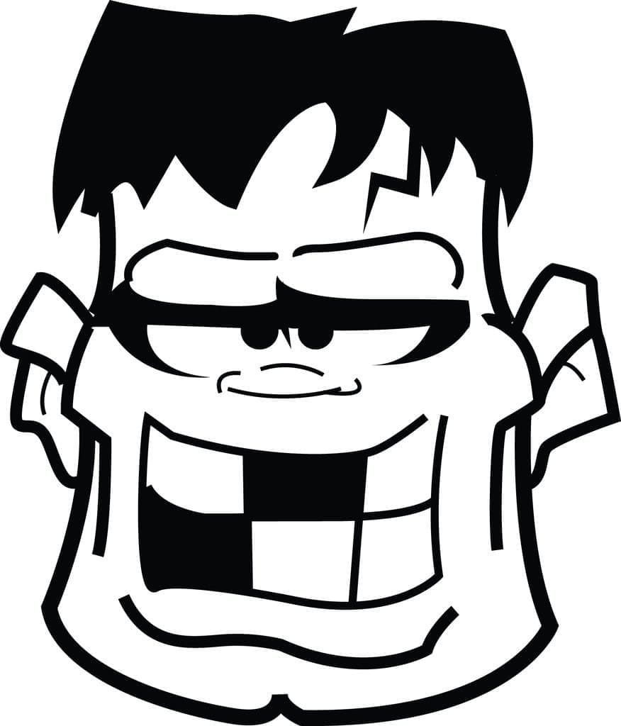 Sjovt Frankenstein-ansigt Tegninger til Farvelægning