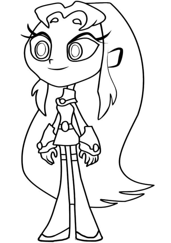 Smilende Starfire Tegninger til Farvelægning