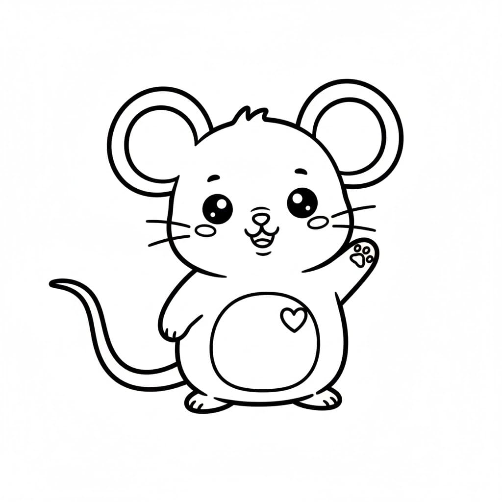 Sød mus gratis Tegninger til Farvelægning