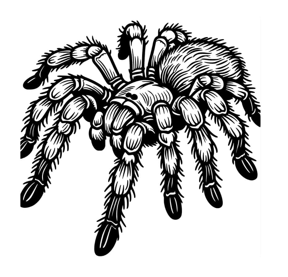 Stor tarantel-edderkop Tegninger til Farvelægning