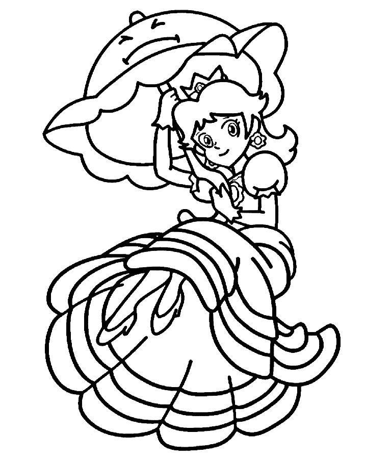 Super Prinsesse Daisy Tegninger til Farvelægning