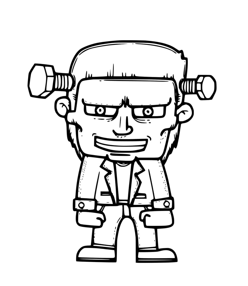 Tegning af Halloween Frankenstein Tegninger til Farvelægning