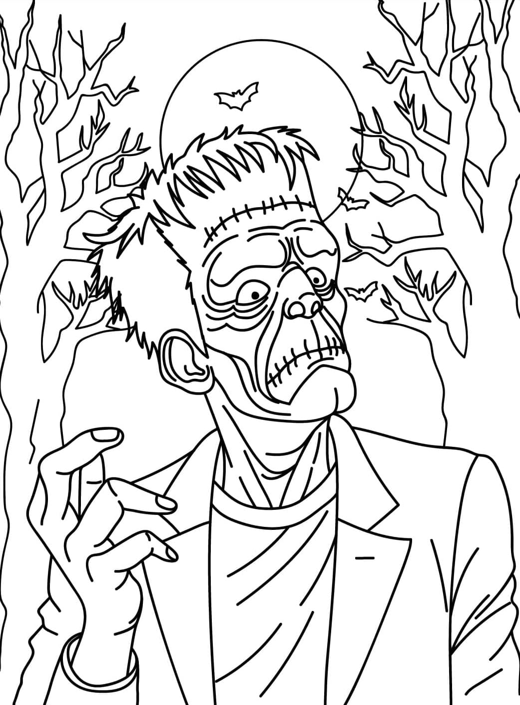 Uhyggelig Frankenstein Tegninger til Farvelægning