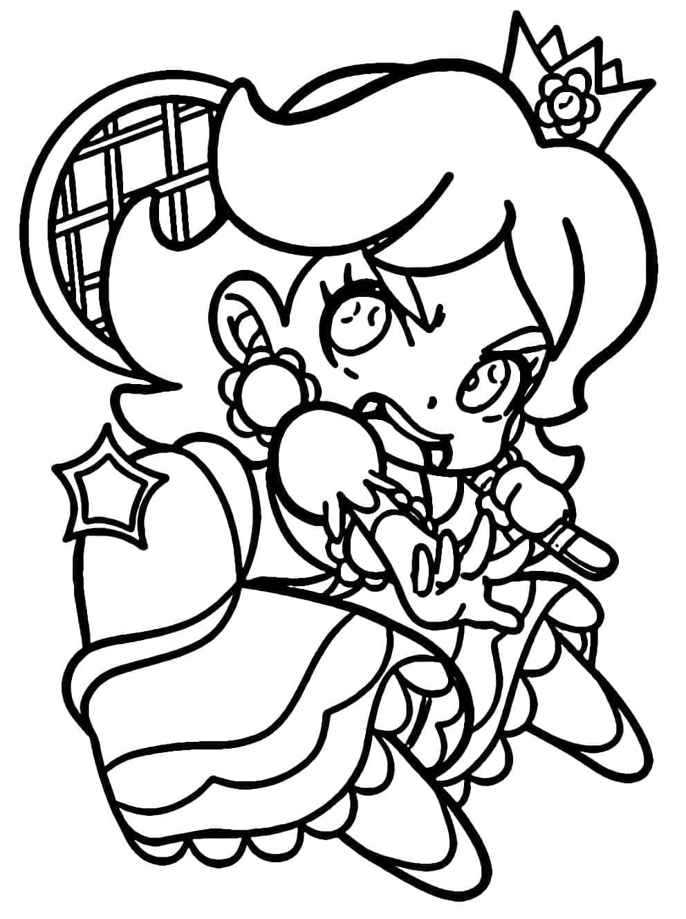 Vred Chibi Prinsesse Daisy Tegninger til Farvelægning