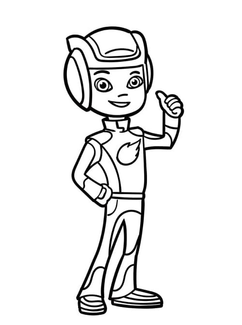 AJ i sit racertøj Tegninger til Farvelægning