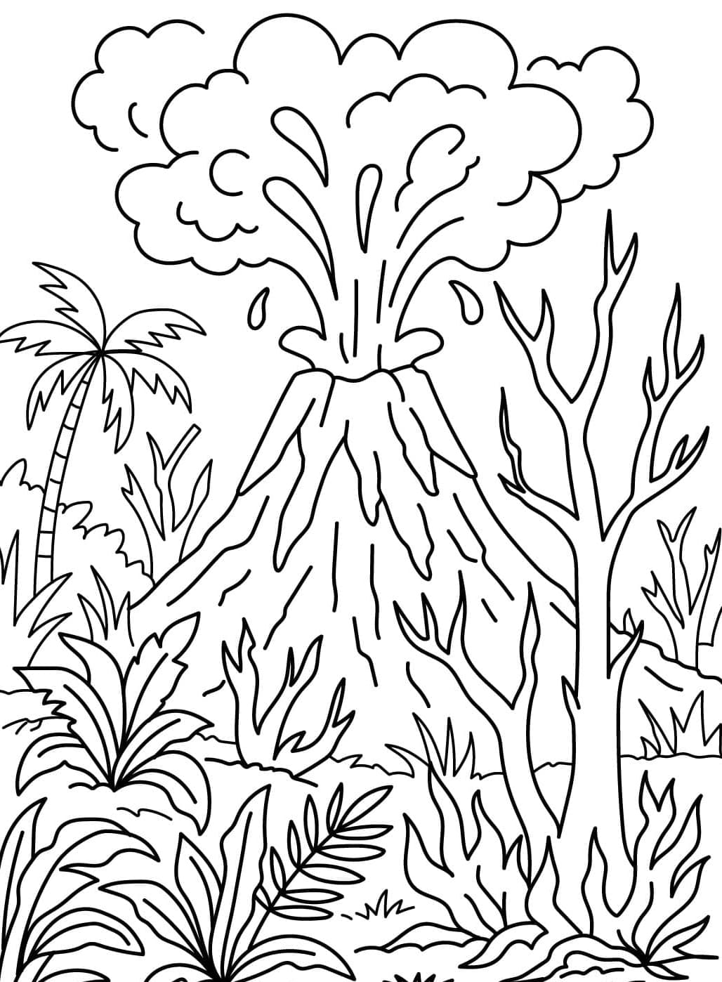 Aktiv vulkan Tegninger til Farvelægning