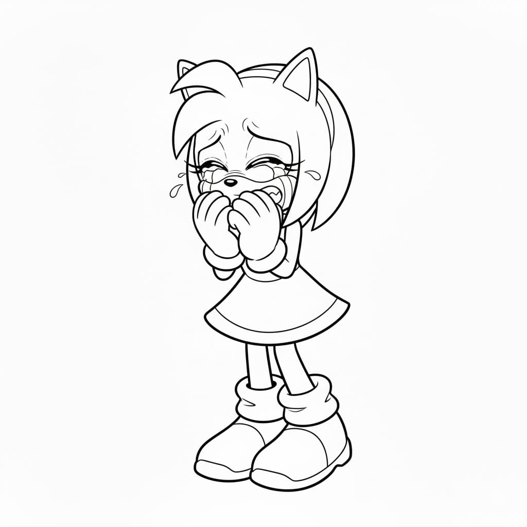 Amy Rose græder Tegninger til Farvelægning