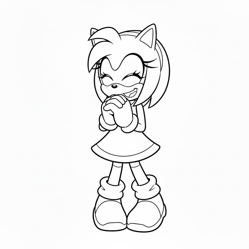 Amy Rose smiler Tegninger til Farvelægning