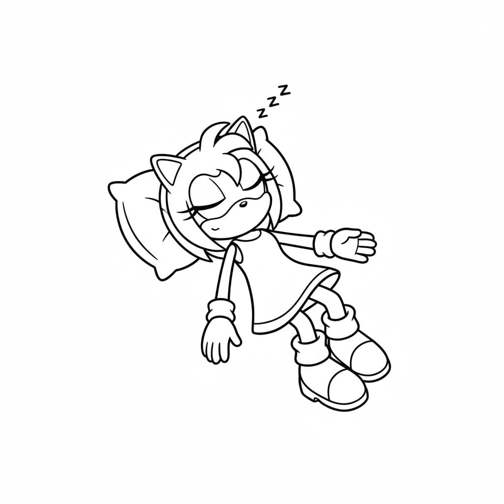 Amy Rose søvn Tegninger til Farvelægning